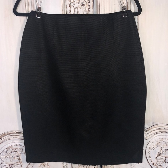 Ellen Tracy Cotton Silk Blend Classic Black Skirt Size 8 - Picture 1 of 10